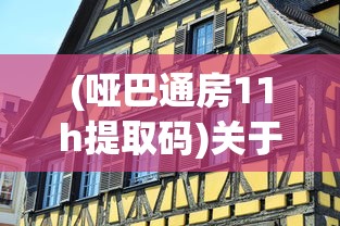 (哑巴通房11h提取码)关于哑巴通房11小时，一种特殊居住方式的深度解析