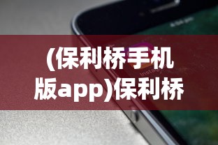 (保利桥手机版app)保利桥手机版，功能、特点与用户体验解析