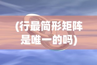 (行最简形矩阵是唯一的吗)行最简形矩阵，概念、应用与理解