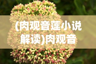 (肉观音莲小说解读)肉观音莲，神秘植物的世界与多元价值分析