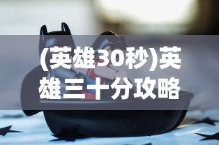 (英雄30秒)英雄三十分攻略大全，全方位指南助你成为顶尖玩家