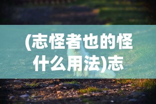 (志怪者也的怪什么用法)志怪者也，神秘现象的深度探索